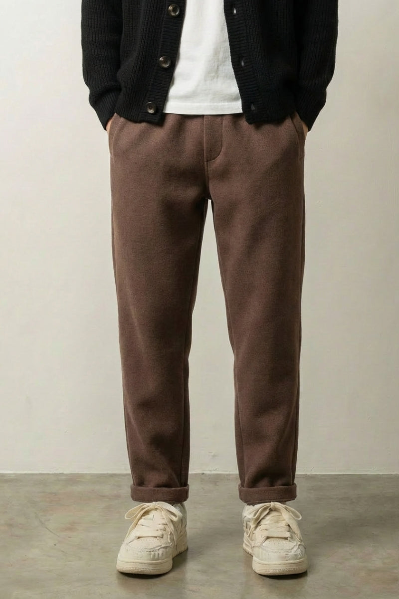 Pantalon en laine japonais Furisu marron café tissu épais et chaud pour la mi-saison Japanstreet