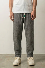 Pantalon fuselé Korano Aoki gris pied-de-poule coupe tapered et taille élastiquée Japanstreet