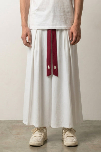 Pantalon Hakama Homme Blanc 'Shiroumare'