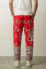 Détail de l'imprimé all-over du pantalon japonais Ryūjin : dragons et écailles Japanstreet