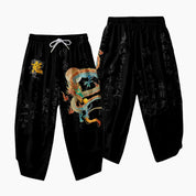 Pantalon japonais court Neo Tokyo design 6 coupe sarouel sous le genou Japanstreet
