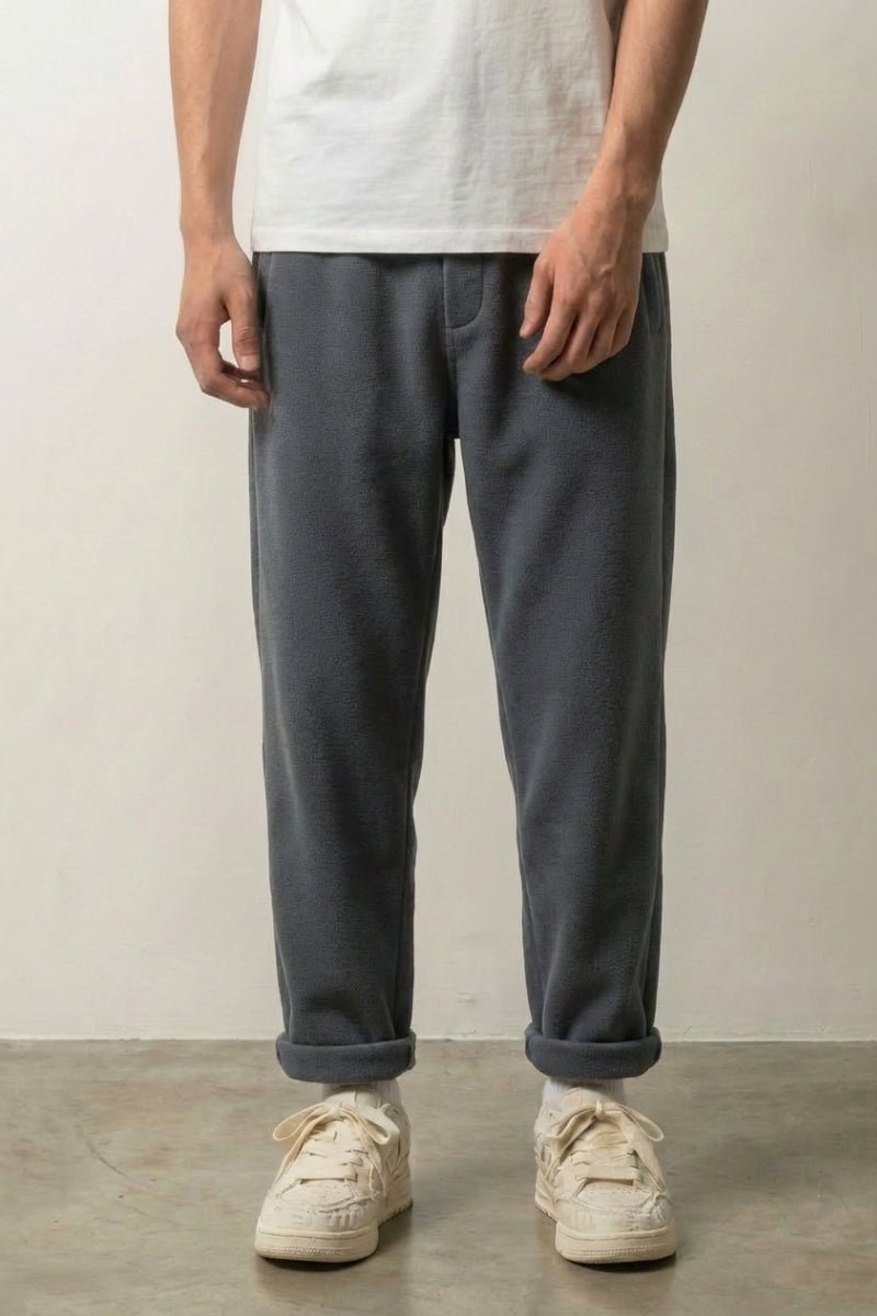 Pantalon laine homme Furisu gris foncé bleuté coupe relâchée tissu laine technique Japanstreet
