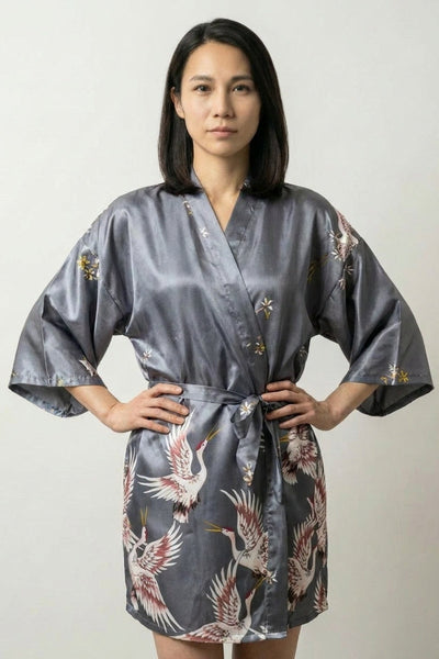 Pyjama Japonais Gris style Kimono