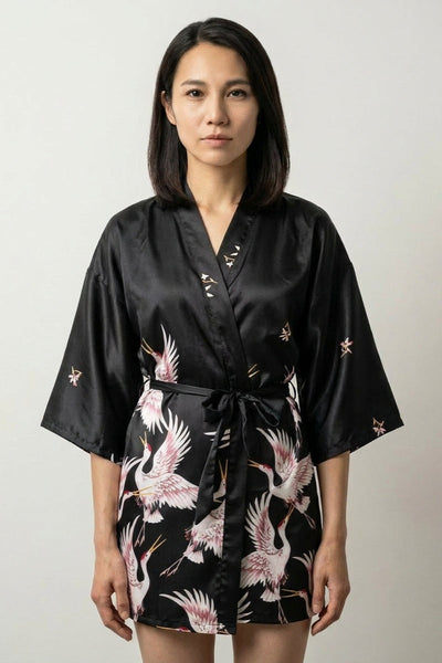 Pyjama Japonais Noir style Kimono