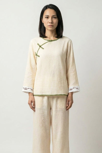 Pyjama Japonais Style Crème 'Yutori'