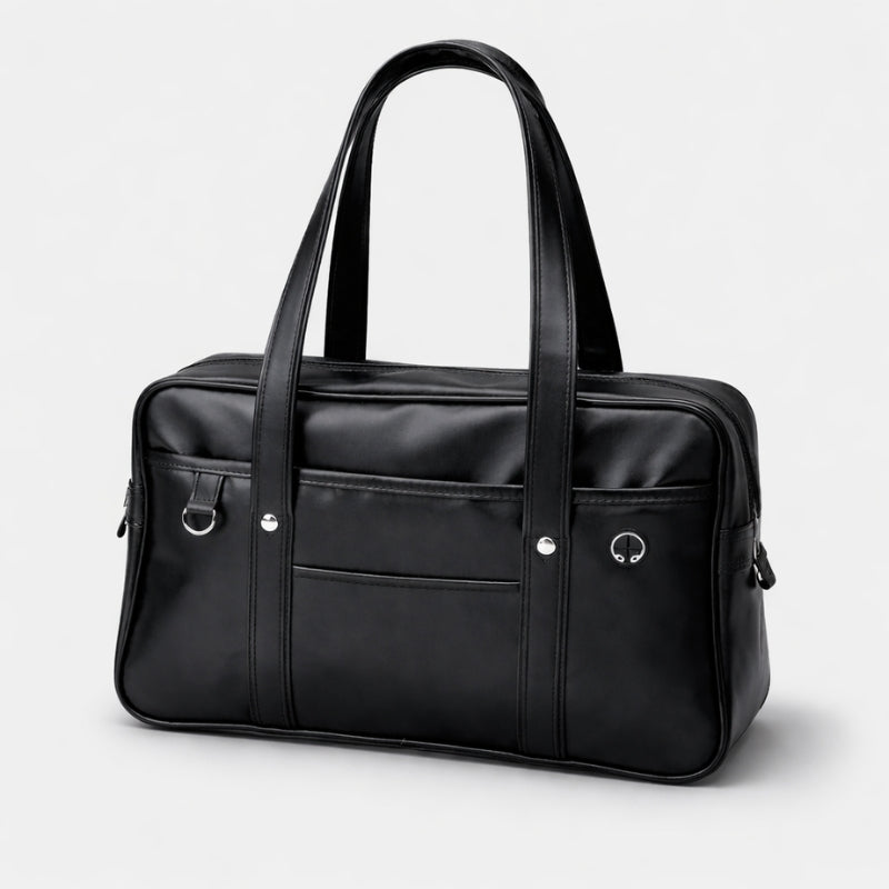 Sac Japonais 'Kaban' — sac écolière japonais cuir noir uniforme scolaire