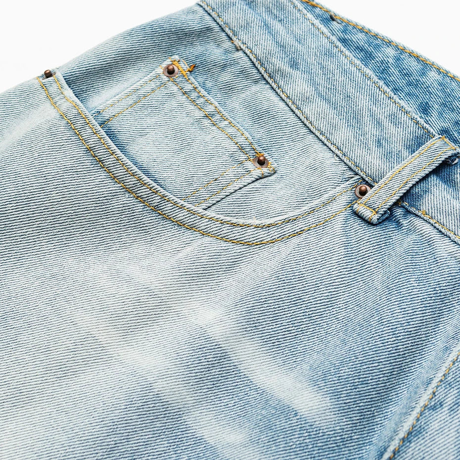 Short denim japonais clair light wash poches latérales et passants de ceinture Japanstreet