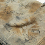 Short denim japonais délavé motifs naturels coupe ample style y2k Japanstreet
