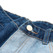 Short denim japonais frangé patchwork denim coupe baggy streetwear y2k Japanstreet