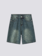 Short denim vintage bleu vue de dos coupe baggy y2k Japanstreet