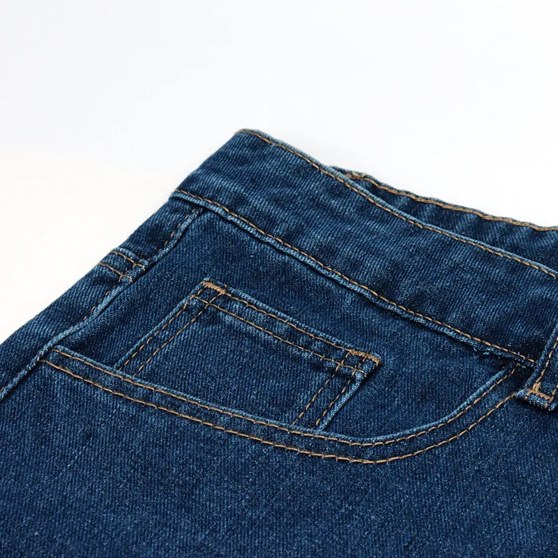 Short en jean frangé détail ourlet effiloché et bandes bleues contrastées streetwear Japanstreet