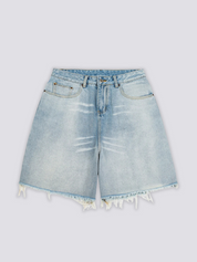 Short en jean japonais clair coupe baggy denim light wash style y2k Japanstreet