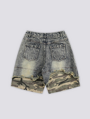 Short jean camo détail de l'ourlet camouflage style streetwear Tokyo Japanstreet