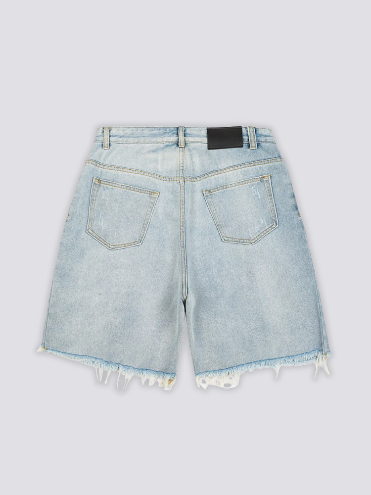 Short jean clair délavé léger streetwear Tokyo coupe relâchée Japanstreet