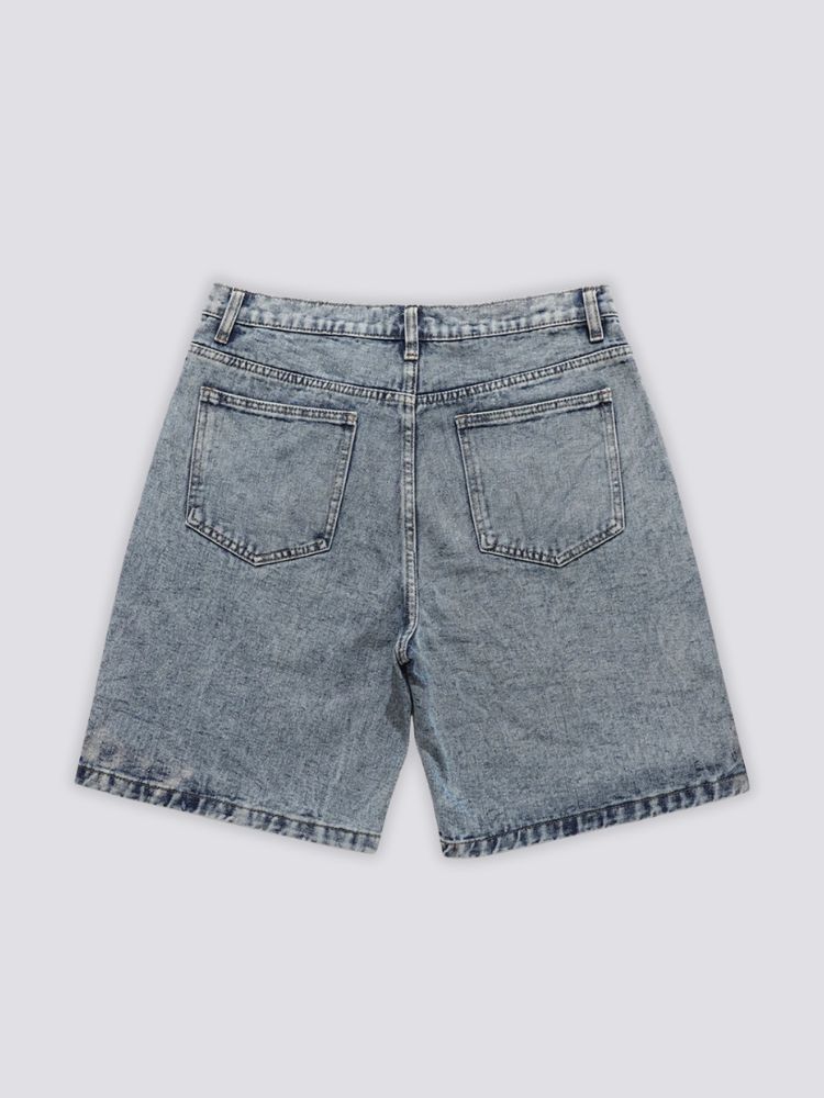 Short jean patchwork délavé à insert star streetwear tokyo Japanstreet