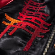 Sukajan Kitsune Akuma no Hana polyester broderie japonaise streetwear japonais Japanstreet