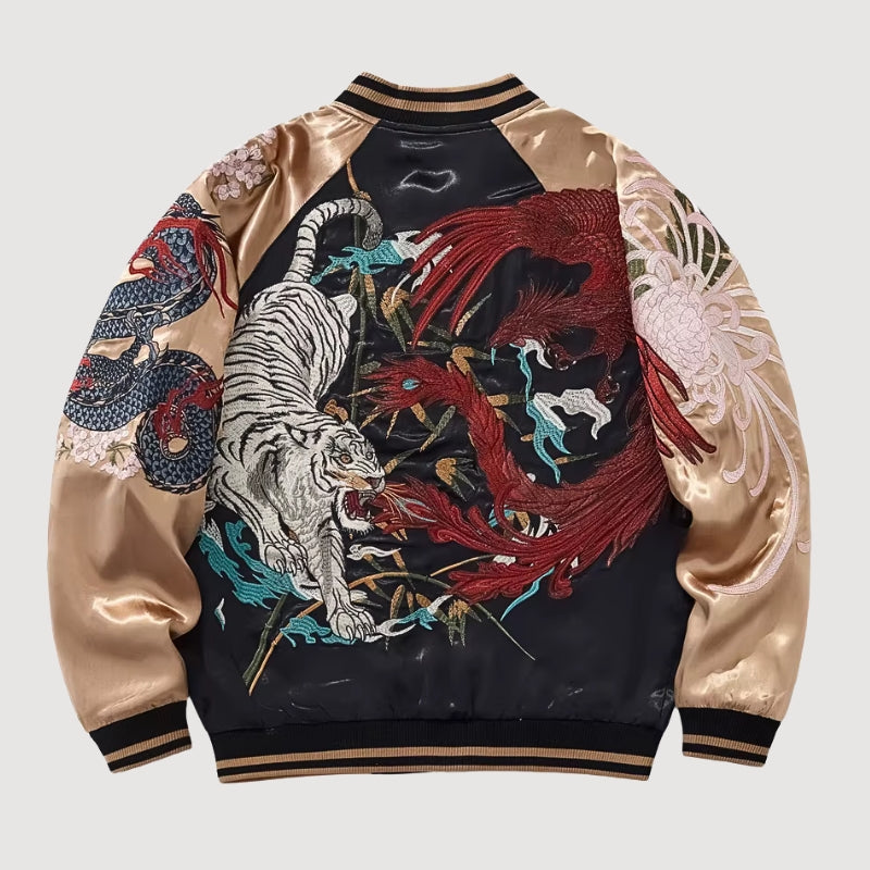 Sukajan Esprits Brodés Byakko no Hi polyester broderie japonaise streetwear japonais Japanstreet