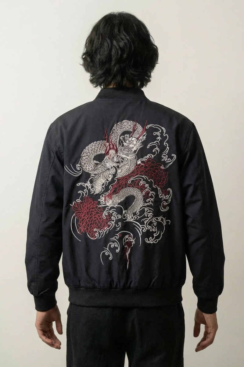 Bomber Jacket Japan Classical Ryu polyester broderie japonaise streetwear Japanstreet