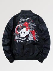 Bomber Souvenir Homme Devil Session polyester broderie japonaise streetwear Japanstreet