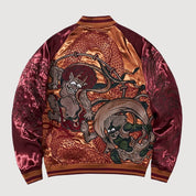 Sukajan Yokai Japonais Fujin Raijin polyester broderie japonaise streetwear japonais Japanstreet