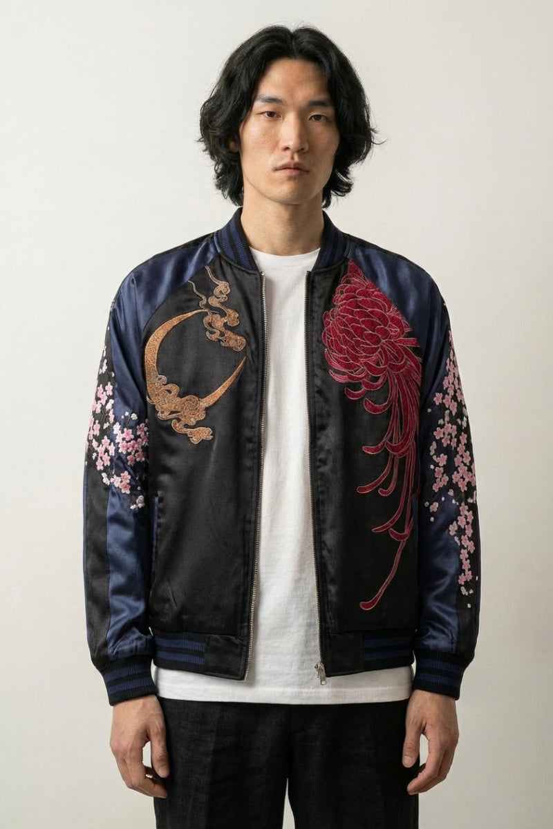 Sukajan Kirin Brodé Getsumei polyester broderie japonaise streetwear japonais Japanstreet