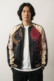 Sukajan Kirin Brodé Getsumei polyester broderie japonaise streetwear japonais Japanstreet
