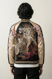 Sukajan Kirin Brodé Getsumei beige polyester broderie japonaise streetwear japonais Japanstreet