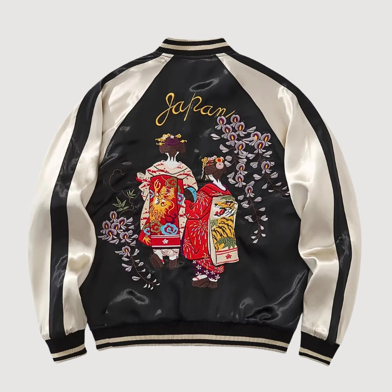 Sukajan Brodé Japonais Hanamachi polyester broderie japonaise streetwear japonais Japanstreet