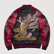 Sukajan Koi Hanami no Taki polyester broderie japonaise streetwear japonais Japanstreet