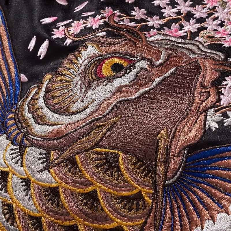 Sukajan Koi Hanami no Taki polyester broderie japonaise streetwear japonais Japanstreet