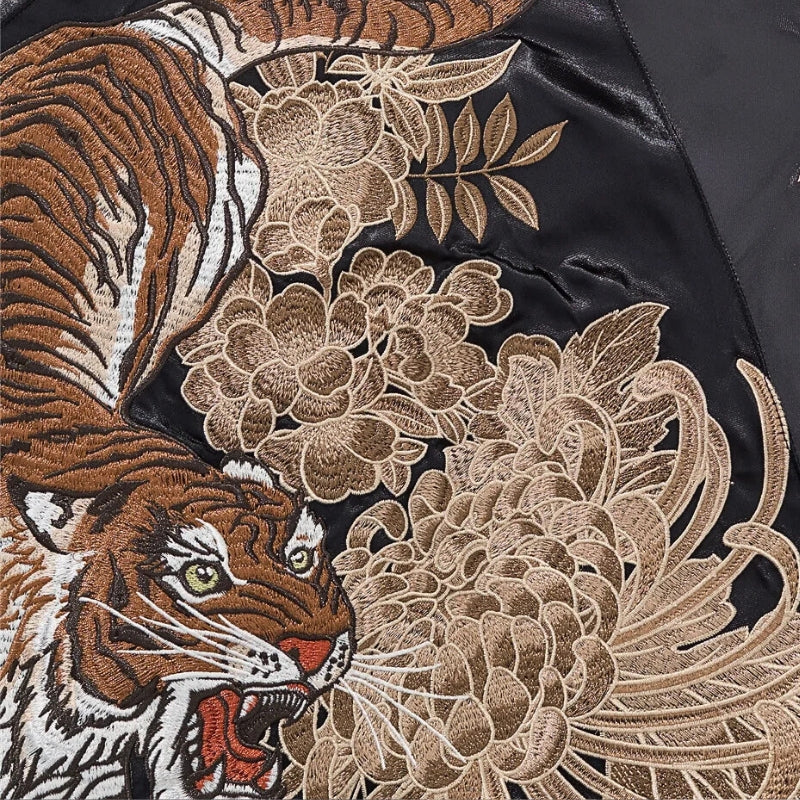 Sukajan Tigre Kazan Tora polyester broderie japonaise streetwear japonais Japanstreet