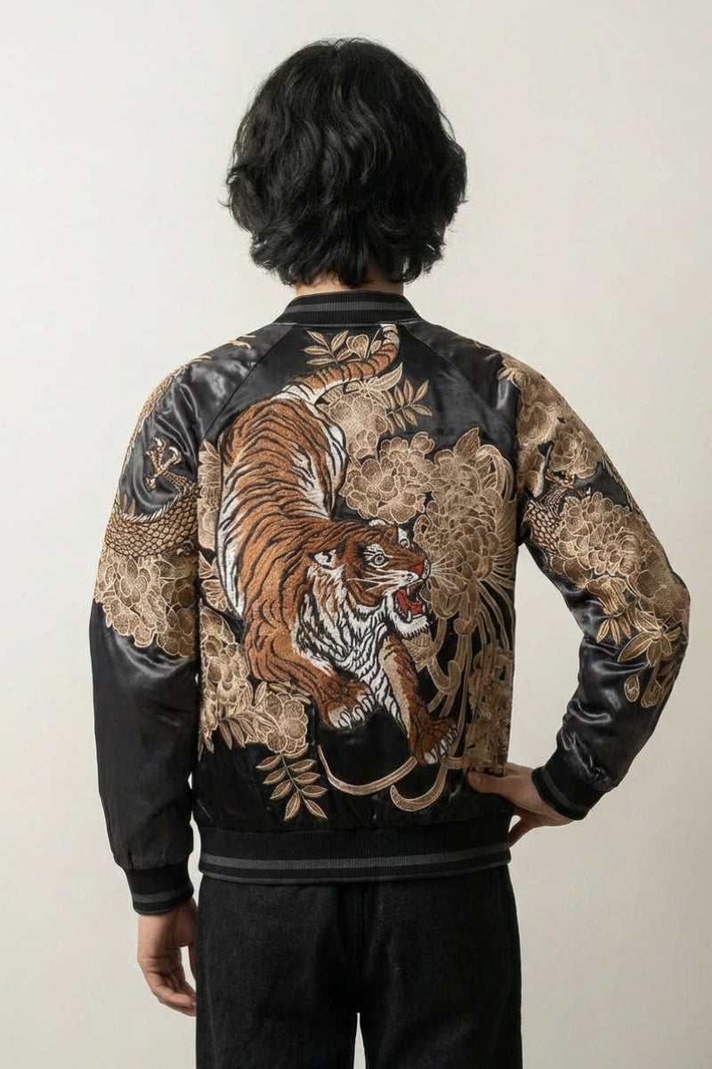 Sukajan Tigre Kazan Tora polyester broderie japonaise streetwear japonais Japanstreet