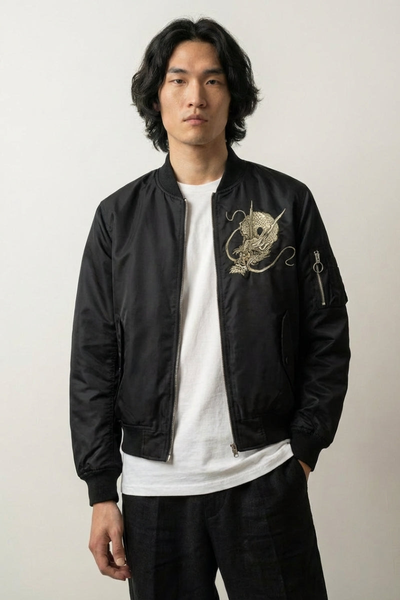 Bomber Japonais Kaze no Tsugo polyester broderie japonaise streetwear Japanstreet