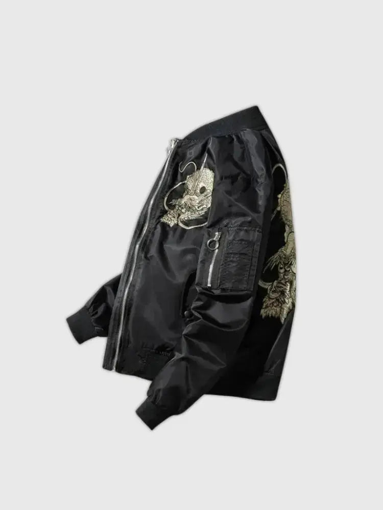 Bomber Japonais Kaze no Tsugo polyester broderie japonaise streetwear Japanstreet