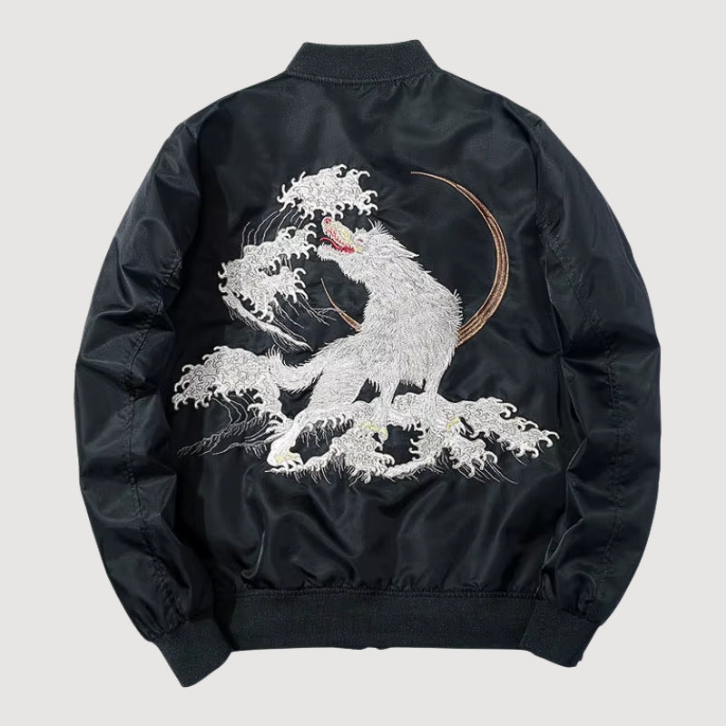 Bomber Souvenir Japonais Kitsuneneki polyester broderie japonaise streetwear japonais Japanstreet