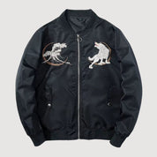 Bomber Souvenir Japonais Kitsuneneki polyester broderie japonaise streetwear japonais Japanstreet
