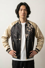 Sukajan Lion Brodé Kogane no Ikari polyester broderie japonaise streetwear japonais Japanstreet