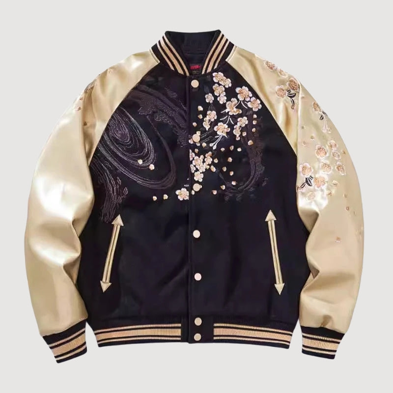 Sukajan Lion Brodé Kogane no Ikari polyester broderie japonaise streetwear japonais Japanstreet