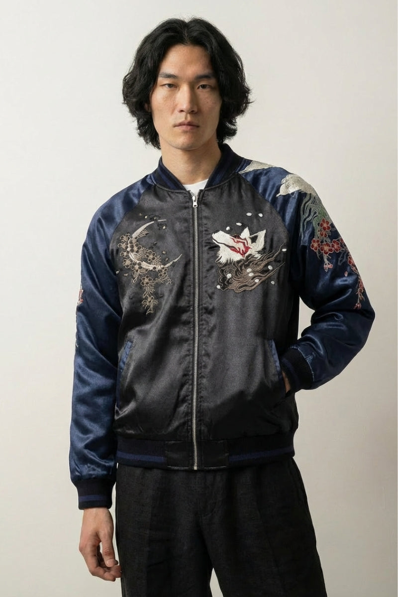 Sukajan Kitsune Kotsu Haku polyester broderie japonaise streetwear Japanstreet