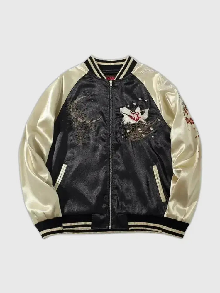 Sukajan Kitsune Kotsu Haku polyester broderie japonaise streetwear Japanstreet