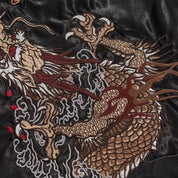 Sukajan Dragon Noir Kuro Ryujin polyester broderie japonaise streetwear japonais Japanstreet