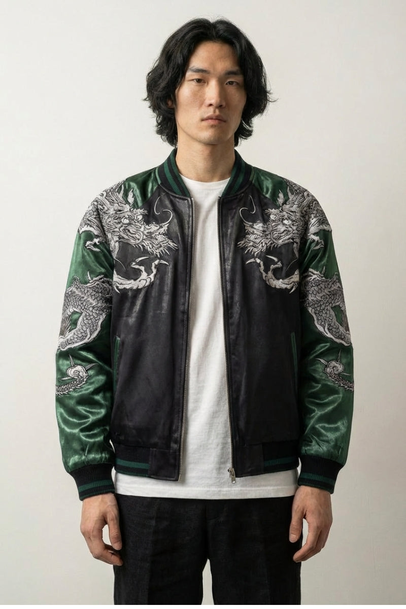 Sukajan Dragon Homme Kurotatsu polyester broderie japonaise streetwear japonais Japanstreet
