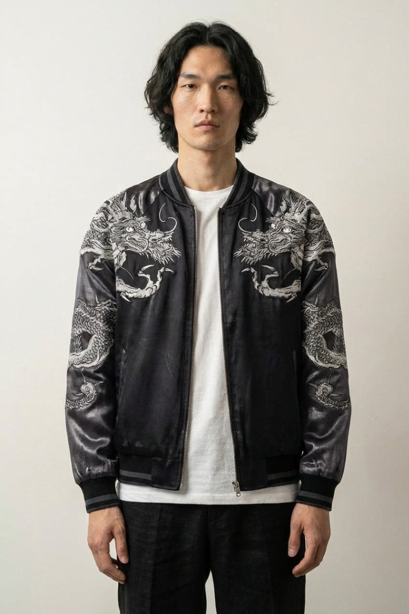 Sukajan Dragon Homme Kurotatsu polyester broderie japonaise streetwear japonais Japanstreet