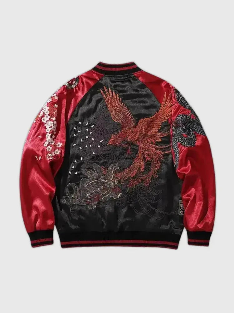 Blouson Sukajan Vintage Mainoho polyester broderie japonaise streetwear Japanstreet