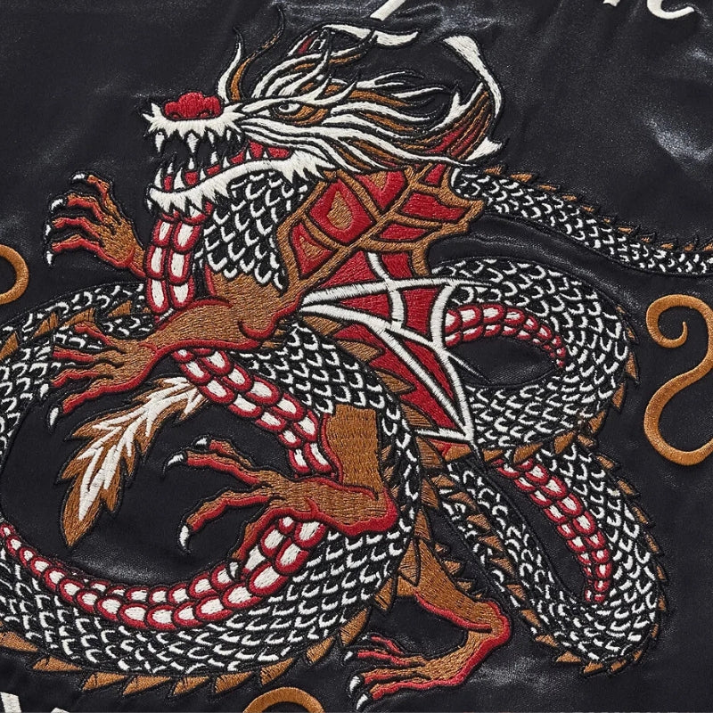 Sukajan Dragon Tokyo Raijin no Tora polyester broderie japonaise streetwear japonais Japanstreet