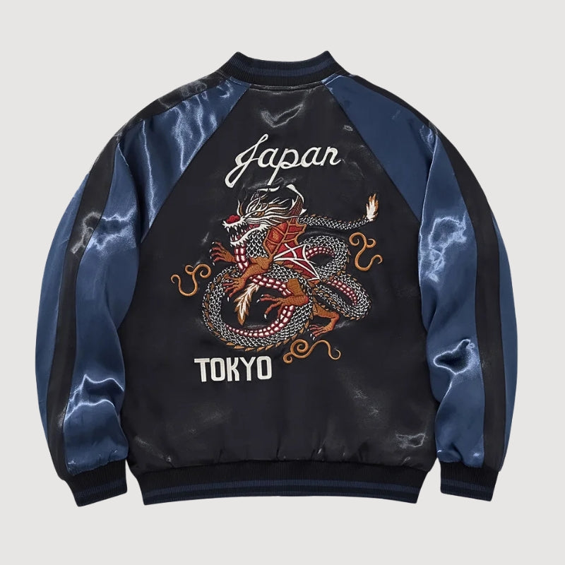 Sukajan Dragon Tokyo Raijin no Tora polyester broderie japonaise streetwear japonais Japanstreet