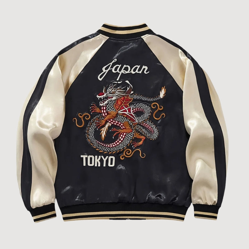 Sukajan Dragon Tokyo Raijin no Tora polyester broderie japonaise streetwear japonais Japanstreet