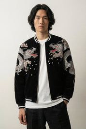 Sukajan Bomber Jacket Ryu Bushido polyester broderie japonaise streetwear Japanstreet