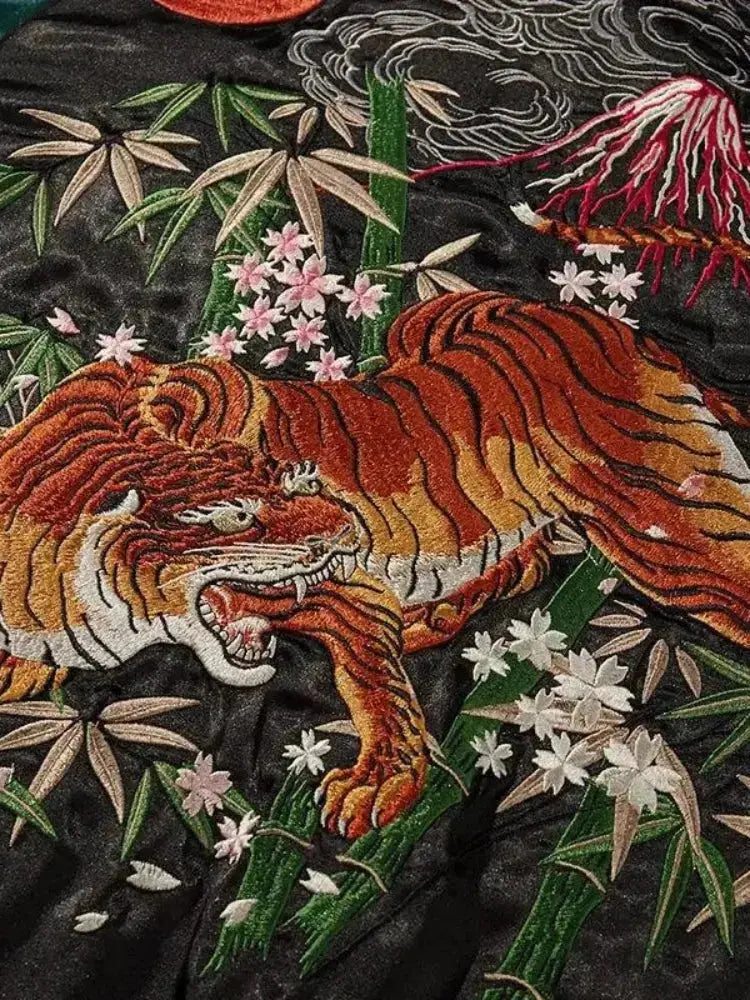 Sukajan Jacket Tiger Seishin polyester broderie japonaise streetwear Japanstreet
