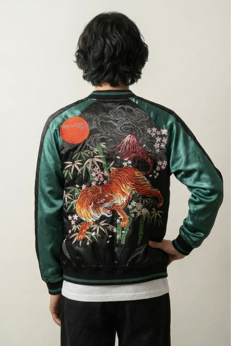 Sukajan Jacket Tiger Seishin polyester broderie japonaise streetwear Japanstreet